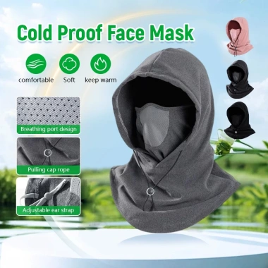 Mũ Trùm Đầu + Khẩu Trang Ninja Nam Nữ, Nón Che Nắng Chống UV, Dây Rút - Giảm Giá 59.000 VND