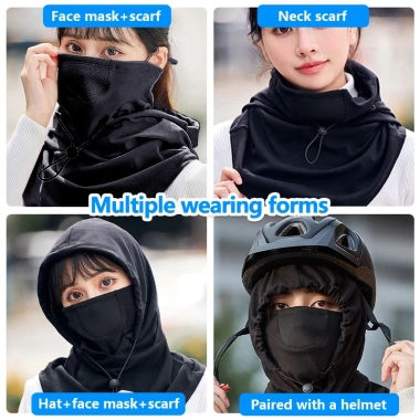 Mũ Trùm Đầu + Khẩu Trang Ninja Nam Nữ, Nón Che Nắng Chống UV, Dây Rút - Giảm Giá 59.000 VND