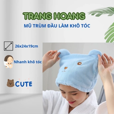 Mũ ủ tóc siêu nhanh khô, thấm hút siêu tốt, mềm mại, giảm giá 19.900 VND