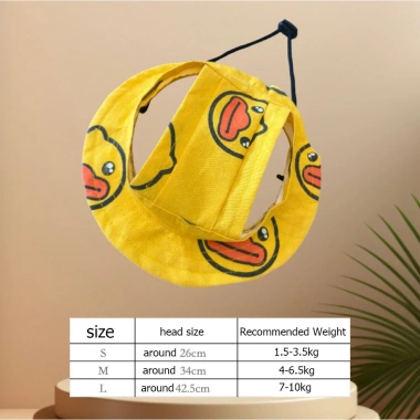 Mũ Xô Thú Cưng Điều Chỉnh Nhỏ Vịt Vàng Bông Tai Mở - Nón Phụ Kiện Thời Trang Cho Chó & Mèo 6
