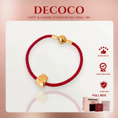 Mua 1 Tặng 1 Charm Ngân Lượng – Vòng Tay Chỉ Đỏ Như Ý May Mắn DECOCO, Kèm Túi Giấy Hộp Thiệp, Giá 163k