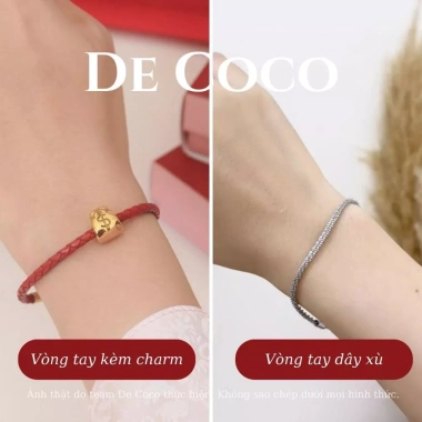 Mua 1 Tặng 1 Charm Ngân Lượng – Vòng Tay Chỉ Đỏ Như Ý May Mắn DECOCO, Kèm Túi Giấy Hộp Thiệp, Giá 163k