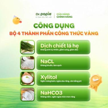 Mua 1 tặng 1 Dầu Tràm Gạc Rơ Lưỡi Dr.Papie Giới Hạn Vệ Sinh Lưỡi Nướu Bé Sơ Sinh 60 Gói 189k 4