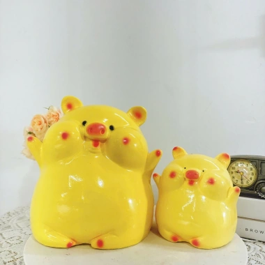Mua 1 tặng 1 Lợn đất bánh bao sz TO - Heo đất tiết kiệm dễ thương, trang trí, quà tặng HĐMB04