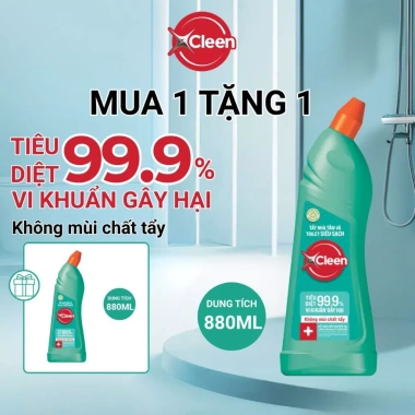MUA 1 TẶNG 1 Nước Tẩy Bồn Cầu XCleen 880ml Diệt Khuẩn Khử Mùi Siêu Sạch 3