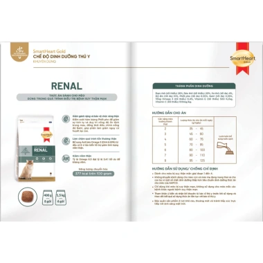 Mua 1 tặng 1 Thức ăn mèo suy thận SMARTHEART GOLD Renal 1.5kg hỗ trợ thận 3
