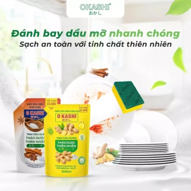 Mua 1 tặng 1 tổng 4L - Túi nước rửa chén 2L thảo dược tinh dầu quế, gừng, muối khoáng, sạch dầu mỡ - 200k 3
