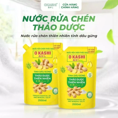 Mua 1 tặng 1 tổng 4L - Túi nước rửa chén 2L thảo dược tinh dầu quế, gừng, muối khoáng, sạch dầu mỡ - 200k 5
