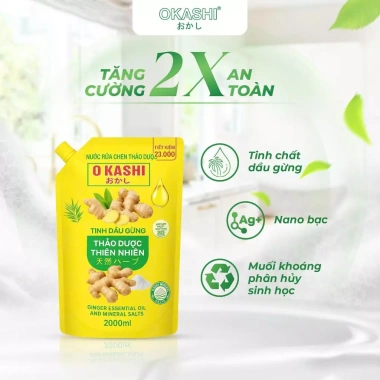 Mua 1 tặng 1 tổng 4L - Túi nước rửa chén 2L thảo dược tinh dầu quế, gừng, muối khoáng, sạch dầu mỡ - 200k 6