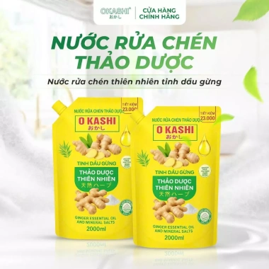 Mua 1 tặng 1 tổng 4L - Túi nước rửa chén 2L thảo dược tinh dầu quế, gừng, muối khoáng, sạch dầu mỡ - 200k 8