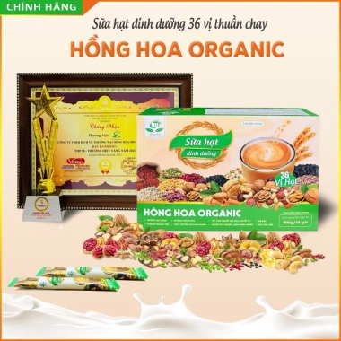Mua 1 Tặng 2 Quà - Sữa Hạt 36 Vị Hồng Hoa Organic Không Đường, Hỗ Trợ Sức Khỏe, Thay Thế Bữa Ăn