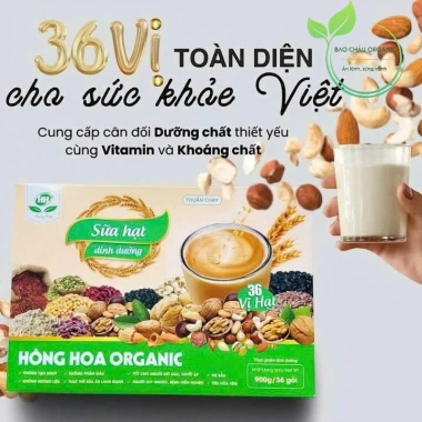 Mua 1 Tặng 2 Quà - Sữa Hạt 36 Vị Hồng Hoa Organic Không Đường, Hỗ Trợ Sức Khỏe, Thay Thế Bữa Ăn