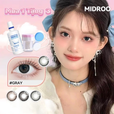 Mua 1 Tặng 3 Kính Áp Tròng Midroo Snow Ball Xám 0‑6 Độ 14.5mm Giá 99k Sinh viên