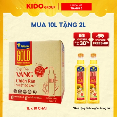 Mua 10 tặng 2 Dầu Ăn Thượng Hạng Tường An Gold 1L - Giá chỉ 696.000đ, ưu đãi cực sốc