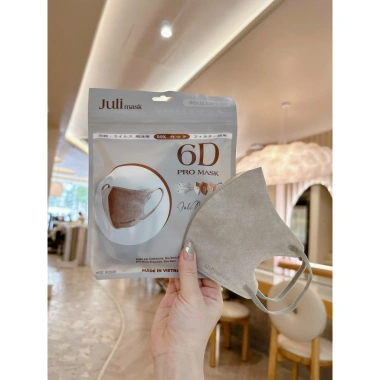 Mua 100 tặng 20c Khẩu trang JULI 6D Mix 6 màu, kháng khuẩn, thoải mái, chỉ 55.000đ 6