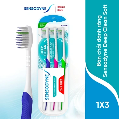 Mua 2 tặng 1 Bàn chải Sensodyne Deep Clean Soft - Lông mềm, làm sạch sâu kẽ răng, 92.268 VND 3 Mua 2 tặng 1 Bàn chải Sensodyne Deep Clean Soft - Lông mềm, làm sạch sâu kẽ răng, 92.268 VND 3