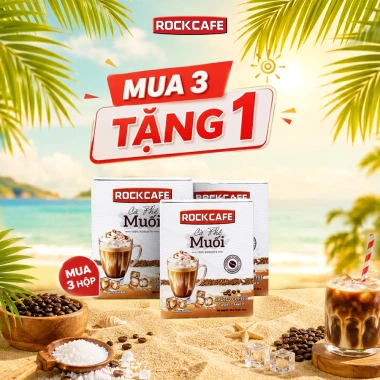 Mua 2 tặng 1 Cà Phê Muối Hòa Tan RockCafe Robusta 10 gói - Giá chỉ 54.000₫ 2