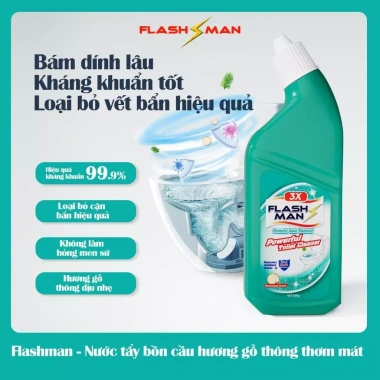 Mua 2 tặng 1 Chai Nước Tẩy Bồn Cầu Flashman 500g - Diệt Khuẩn 99.9% Khử Mùi, Tẩy Sạch Vết Bẩn Giá 75.000 5 Mua 2 tặng 1 Chai Nước Tẩy Bồn Cầu Flashman 500g - Diệt Khuẩn 99.9% Khử Mùi, Tẩy Sạch Vết Bẩn Giá 75.000 5