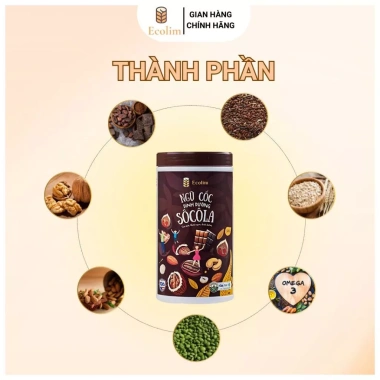 Mua 2 tặng 1 Ngũ Cốc Dinh Dưỡng Socola Ecolim 500g Giá Ưu Đãi 342.000 VND