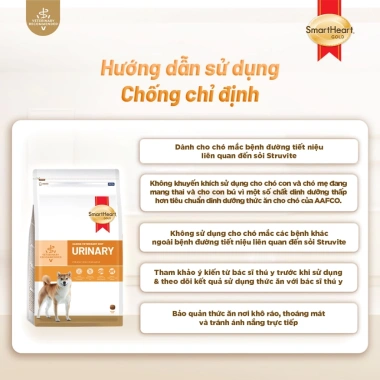 Mua 2 tặng 1 Thức ăn hạt SMARTHEART GOLD cho chó bệnh đường tiết niệu sỏi Struvite 1,5kg 392.350₫ 7