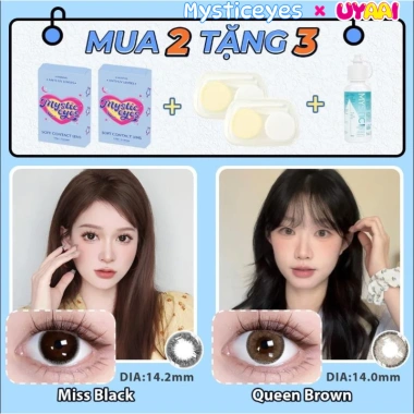 Mua 2 tặng 3 kính áp tròng MCK1 Mystic Eyes 0‑6 độ (14.0‑14.5) + khay & nước ngâm 60ml - 120.000₫ 2