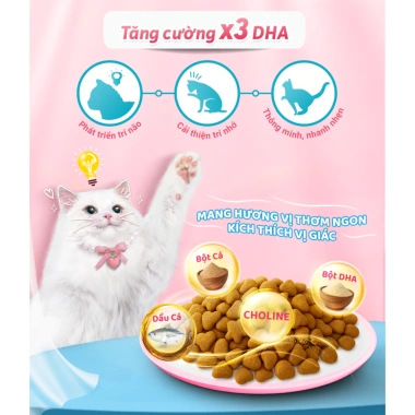 Mua 3 gói tặng túi chần bông – SmartHeart Cat hạt mèo con vị gà cá trứng sữa 1,1kg giá 135k 5