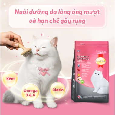Mua 3 gói Thức ăn cho mèo SmartHeart Cat 1,1kg – Hạt chống búi lông, tặng túi chần bông, giá ưu đãi 141.300 VND