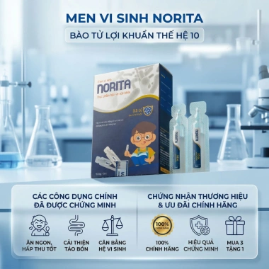Mua 3 tặng 1 Men vi sinh Norita - Hỗ trợ trẻ ăn ngon, giảm táo bón, cân bằng tiêu hoá, chỉ 810.000₫