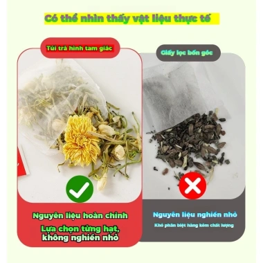 Mua 3 túi trà kim ngân, cúc, hoa nhài tặng 1 túi - Túi lọc kết hợp và tam giác riêng biệt, giá chỉ 125.143 VND