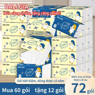 Mua 30 tặng 6 gói, tổng 36 gói DALI GIA 4 lớp mềm mịn 120x175mm, giấy ướt và vệ sinh, đủ dùng 1 năm, giá chỉ 129.000đ 7