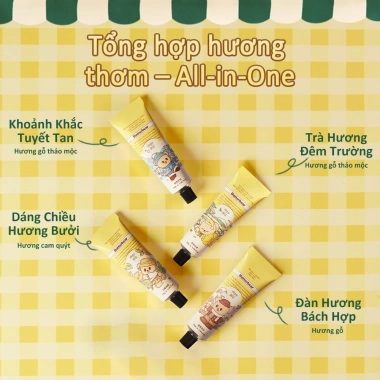 Mua 4 tặng 8 Kem dưỡng da tay Roopy và Butter Bear hương thơm ba lớp, dưỡng ẩm nhẹ nhàng, kèm quà tặng ý nghĩa