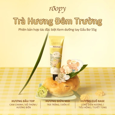 Mua 4 tặng 8 Kem dưỡng da tay Roopy và Butter Bear hương thơm ba lớp, dưỡng ẩm nhẹ nhàng, kèm quà tặng ý nghĩa