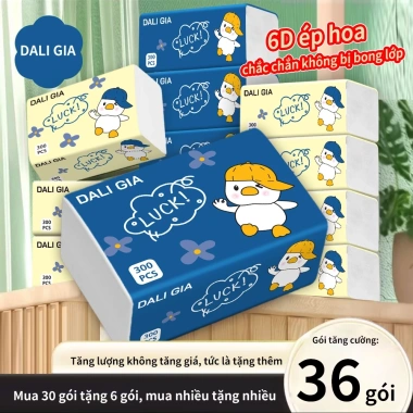 Mua 60 tặng 12, ngay 72 gói DALI GIA 4 lớp mềm mịn 120x175mm, giấy vệ sinh & ướt 10