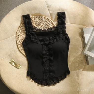 Mùa Hè 2.025 Tank Top Ren Viền Camisole Slim-Fit Thoải Mái Khi Mặc Ngoài Giá 192.559 VND 2 Mùa Hè 2.025 Tank Top Ren Viền Camisole Slim-Fit Thoải Mái Khi Mặc Ngoài Giá 192.559 VND 2