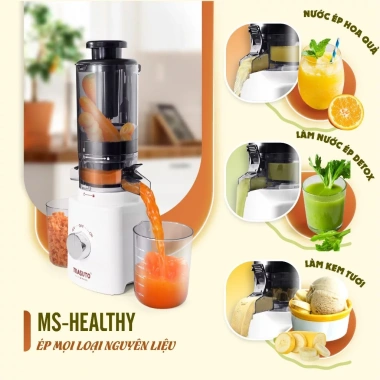 Mua Live 1.150K Máy Ép Chậm Masuto Ms Healthy 0,6L làm kem, nước ép trái cây nguyên chất - Giá ưu đãi 1.475.000 VND 4