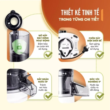 Mua Live 1.150K Máy Ép Chậm Masuto Ms Healthy 0,6L làm kem, nước ép trái cây nguyên chất - Giá ưu đãi 1.475.000 VND 9