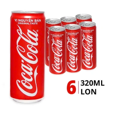 Mua Lốc 6 lon Coca Cola 320ml - Giá chỉ 66.000đ, tiết kiệm hơn 19% - Nước ngọt tươi mát, giao nhanh