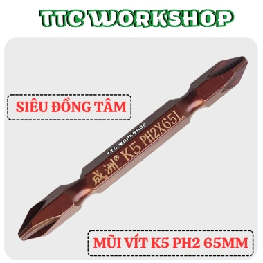 Mũi bắn vít 2 đầu PH2 K5 bake chữ thập SNZO - Từ tính cao, độ cứng cao, đa năng 36.4k 3 Mũi bắn vít 2 đầu PH2 K5 bake chữ thập SNZO - Từ tính cao, độ cứng cao, đa năng 36.4k 3