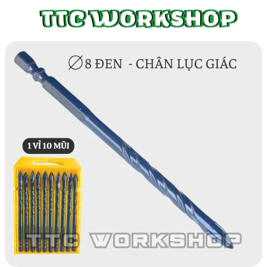 Mũi khoan 4 cạnh, chân lục giác cứng – Khoan vật liệu cứng, tiêu chuẩn 86.275₫