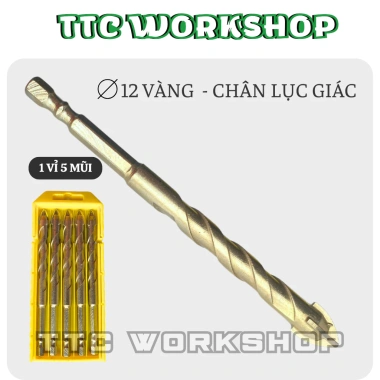 Mũi khoan 4 cạnh, chân lục giác cứng – Khoan vật liệu cứng, tiêu chuẩn 86.275₫