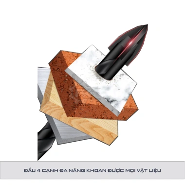 Mũi khoan đa năng 4 cạnh chuôi lục giác 6.35 – Cao cấp, bền bỉ, giá 21.000 VND