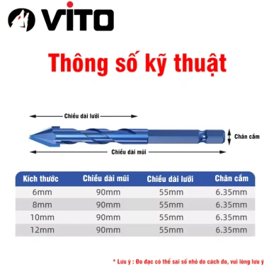 Mũi Khoan V2 Đa Năng HEX-9 Chuyên Gạch Men Cứng HRC 40 - Giá chỉ 20.000đ 7