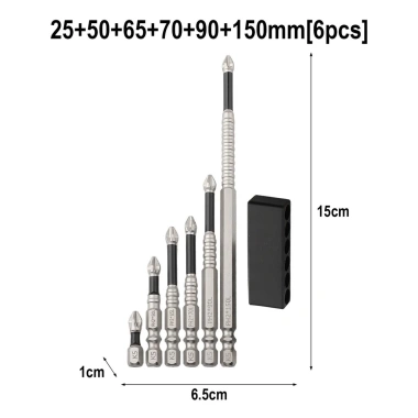 Mũi tuốc nơ vít chéo 5/6pc Thép hợp kim dài chống trượt PH2 - 45.460 VND 10 Mũi tuốc nơ vít chéo 5/6pc Thép hợp kim dài chống trượt PH2 - 45.460 VND 10