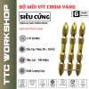 Mũi vít 7 màu mạ crom vàng thép 2H cứng, từ tính hút dính, chân lục giác đa năng