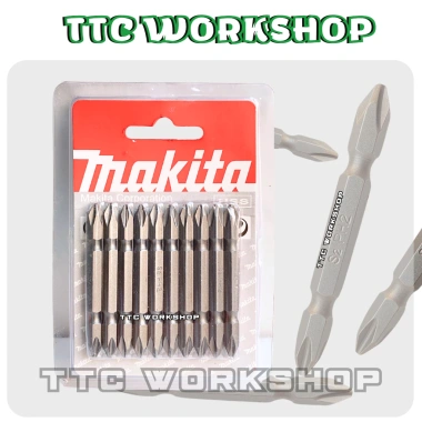 Mũi vít MKT PH2 S2 4 cạnh 2 đầu dài 65mm, từ tính cực mạnh, chân lục giác chuẩn 2 Mũi vít MKT PH2 S2 4 cạnh 2 đầu dài 65mm, từ tính cực mạnh, chân lục giác chuẩn 2