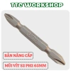 Mũi vít MKT PH2 S2 4 cạnh 2 đầu dài 65mm, từ tính cực mạnh, chân lục giác chuẩn 7