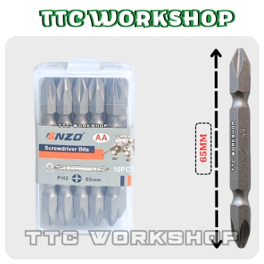 Mũi vít PH2 AA 65mm 4 cạnh siêu cứng, từ tính mạnh, chân lục giác chuẩn - 21.000₫