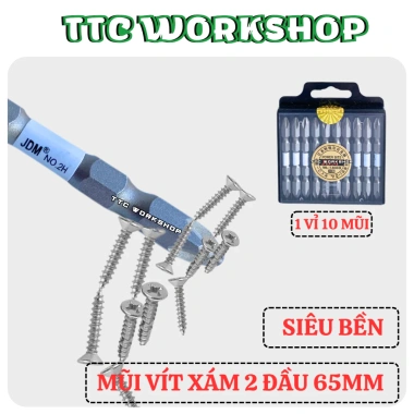 Mũi vít thép 2H cao cấp, từ tính cực mạnh, siêu cứng, chịu ăn mòn, công suất lớn - 71.400 VND