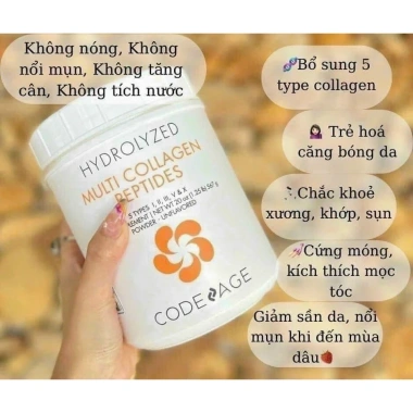 Multi Collagen Peptides Cam Codeage - Da Đẹp, Xương Chắc Khỏe, Giá 1.790.000 VNĐ