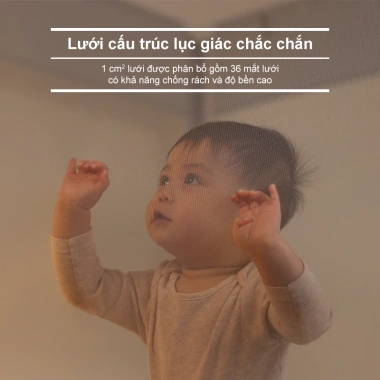 Mùng Chống Ngã Medoga Khung Vuông, Chống Muỗi, Chắn Giường, Không Khoan Tường